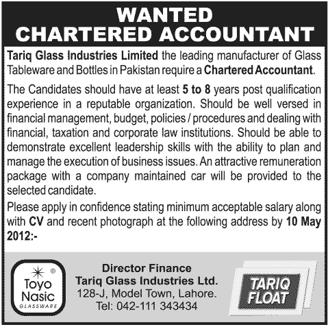chartered accountant jobs in pakistan