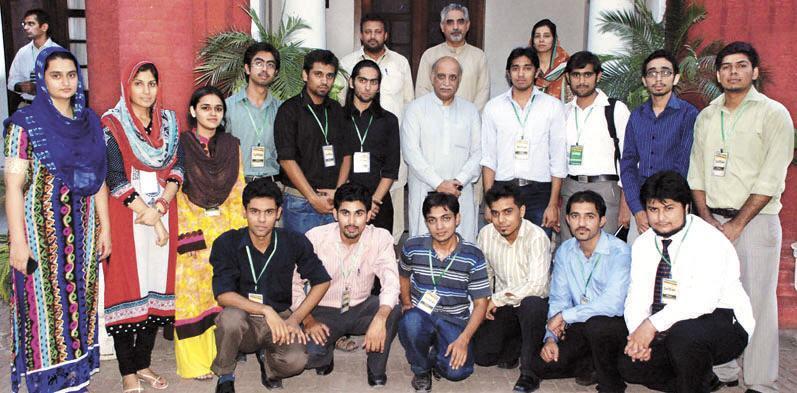 Punjab University Students With Mujahid Kamran And Dr Mansoor Sarwar