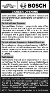 Bosch Compnay Jobs in Pakistan 2012
