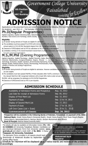 government college university faisalabad jobs 2012