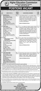 higher education commission HEC Jobs 2012