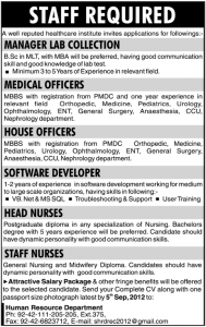 Healthcare Institute Jobs in Pakistan 2012