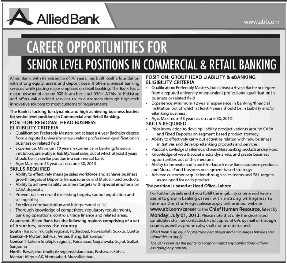 Job in Allied Bank
