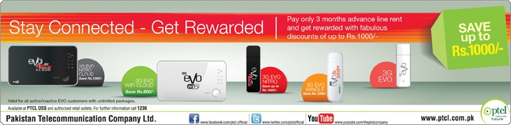 PTCL EVO Discount Offer Stay Connected-Get Rewarded