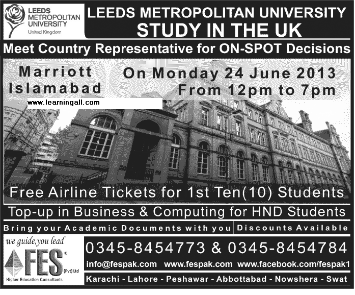 Leeds Metropolitan University study in the UK