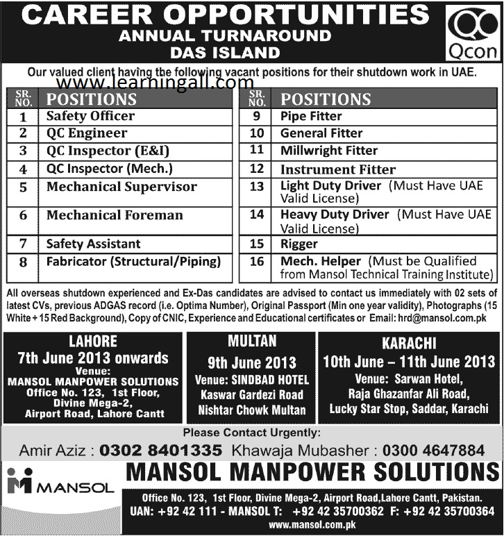 Safety Officer, Engineer Job at Qcon Company UAE Safety Officer, Engineer Job at Qcon Company UAE