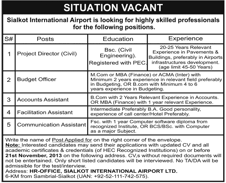 Airport Jobs in Pakistan