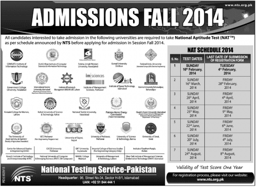 NTS Admissions Fall 2014