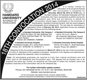 Hamdard University Convocation 2014