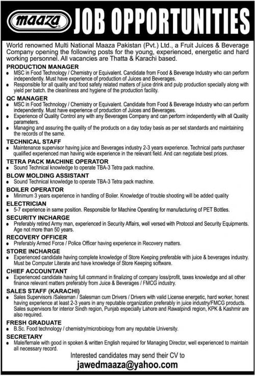 Maaza-Juice-Jobs-Feb-2014