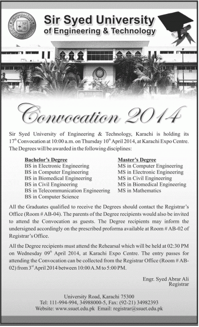 Sir Syed University Convocation 2014