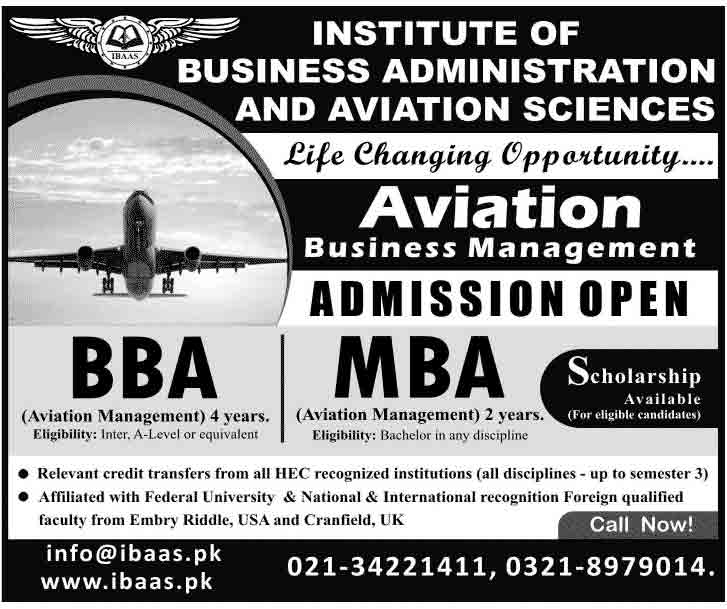 Aviation management jobs in pakistan