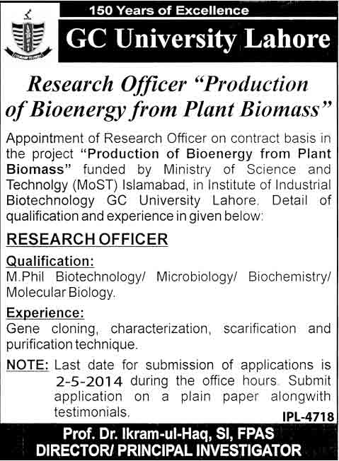 GC-University-Lahore-Jobs-May-2014