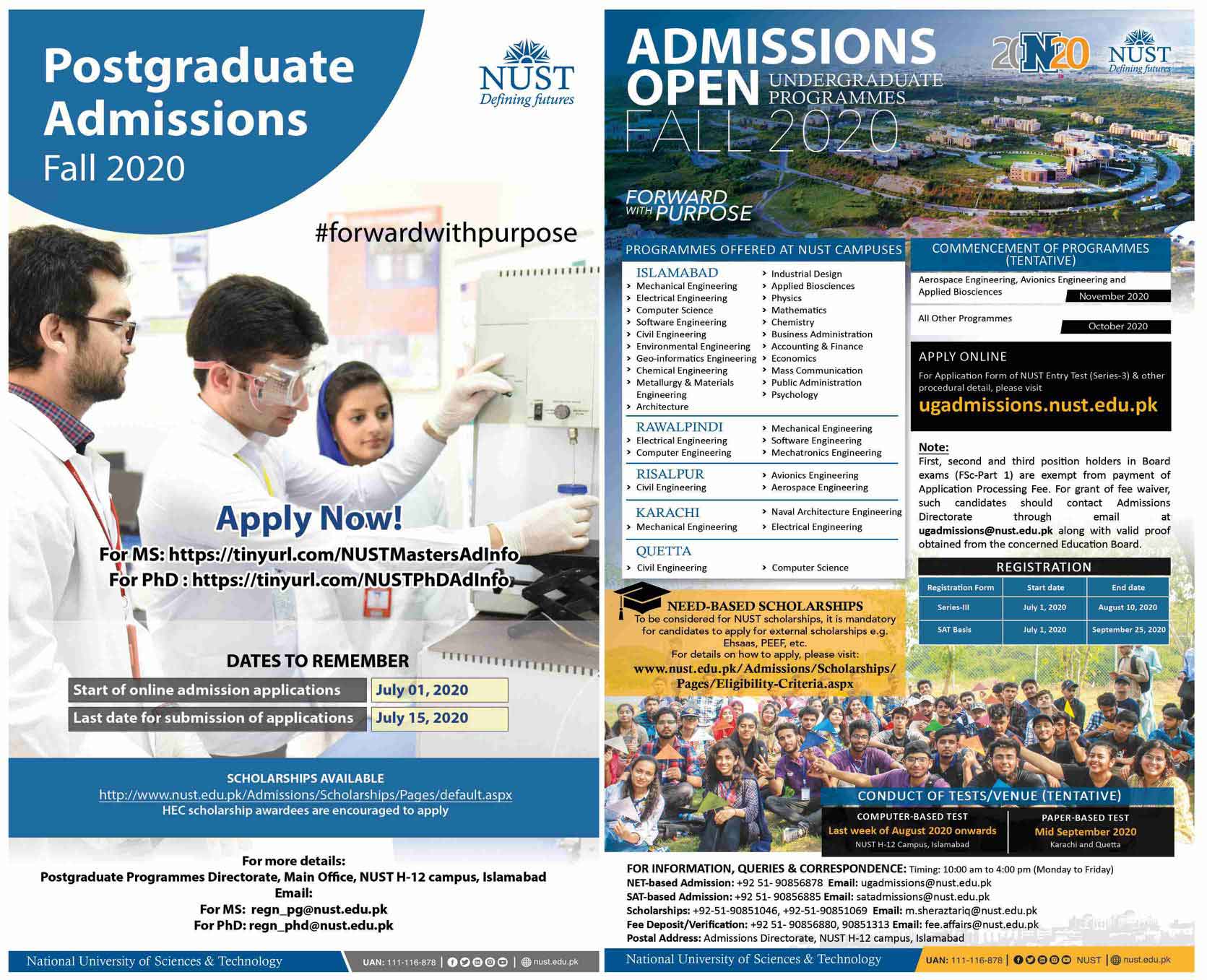 NUST-Admission-2020-Program