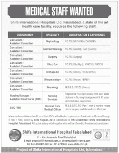 Medical Staff Jobs july