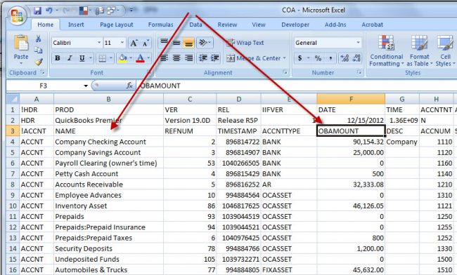 Chart Of Accounts Mapping Template