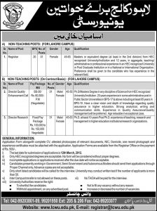 jobs lahore college for women university 2018