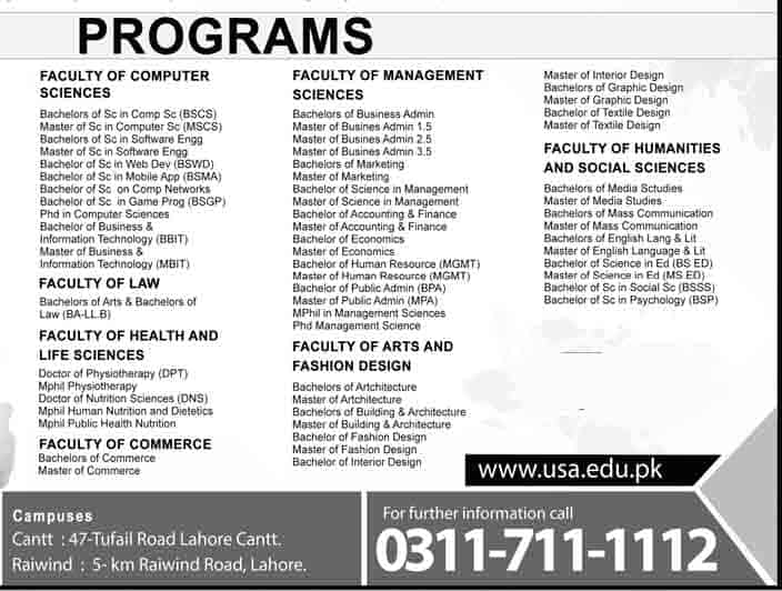 USA-Lahore-Admissions