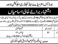 IT Jobs In BISE Lahore Board – Nawaiwaqt Jobs Ads