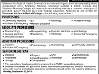 Teaching Jobs in shalamar Institute of Health Sciences