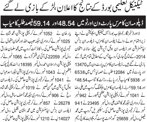 Technical board result 2014