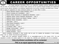 The Punjab Healthcare Commission Jobs 2012