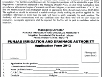 punjab irrigation and drainage department jobs 2012 23-August-2012