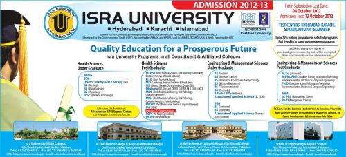 Isra University Admissions Isra University Admissions 2014
