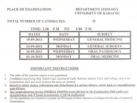 University of Karachi B.D.S Supplementary Exam 2012
