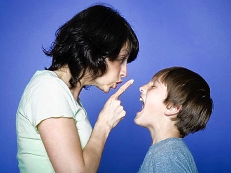 Mother teaching child