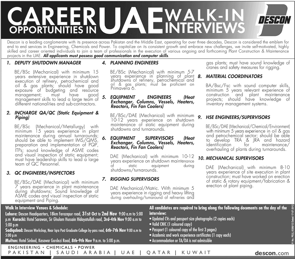 Career Opportunities in UAE for Pakistan