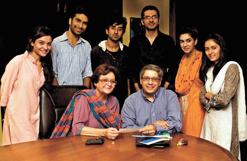 students with Prof salima hashmi and Mansoor Nawaz Picture