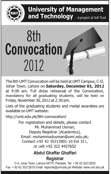 umt convocation 2012