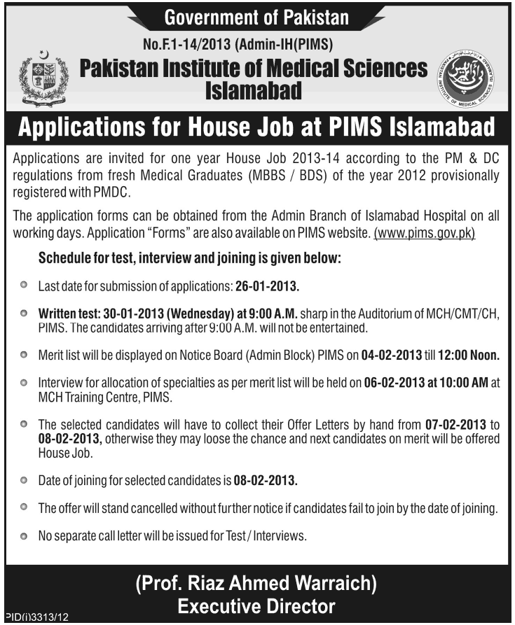 Jobs in PIMS Jobs in PIMS