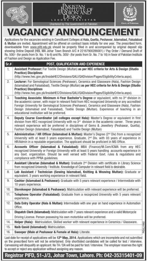 Jobs-in-Pakistan-Institute-of-fashion-design