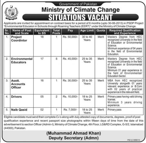 Ministry of climate Jobs 2013 Ministry of climate Jobs 2013