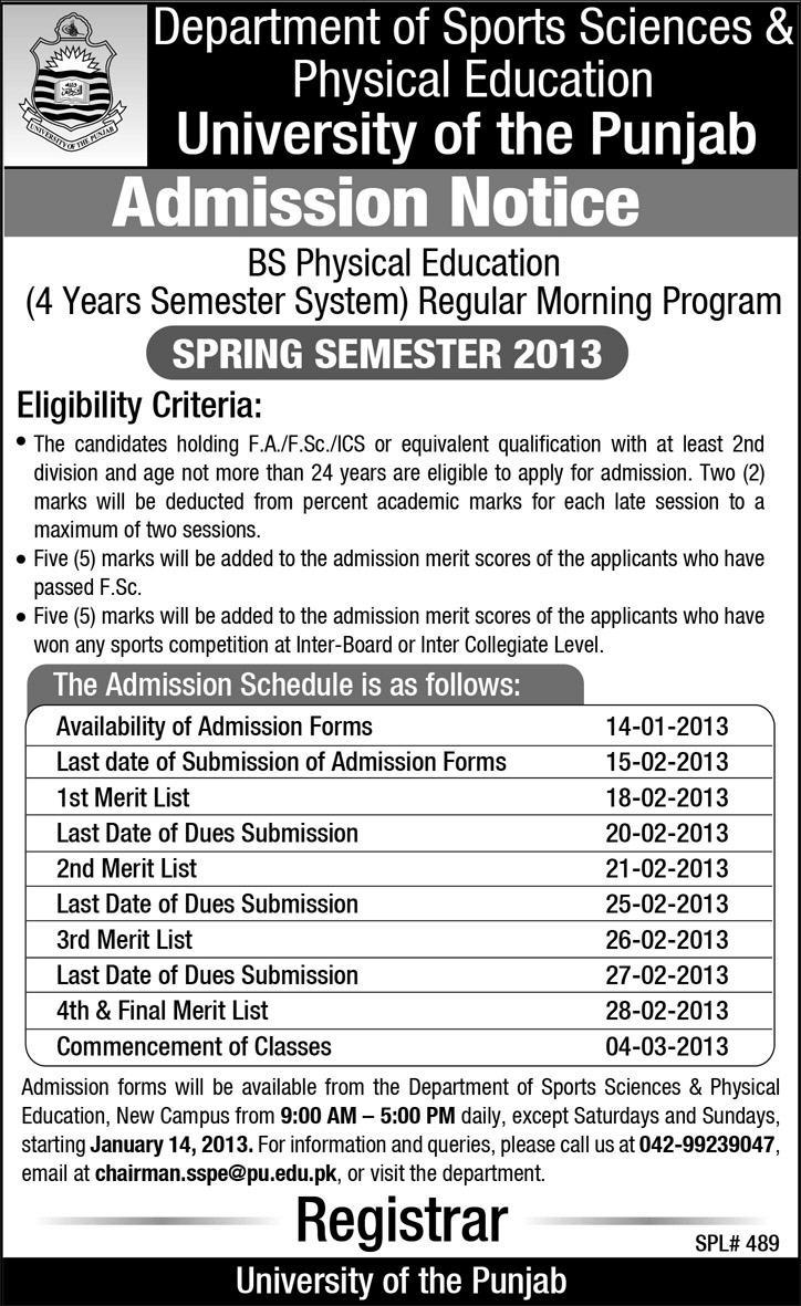 University of Punjab Physical Education