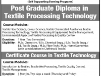 Punjab University Lahore Textile Courses 2013