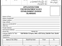 Cabinet secretariat Establishment Division Jobs in Islamabad