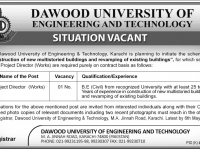 Project Director Jobs in Dawood University Karachi April 2013