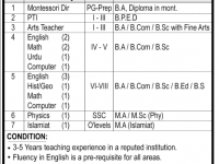 Teaching Vacancy in Army Public School Saddar Karachi 2013
