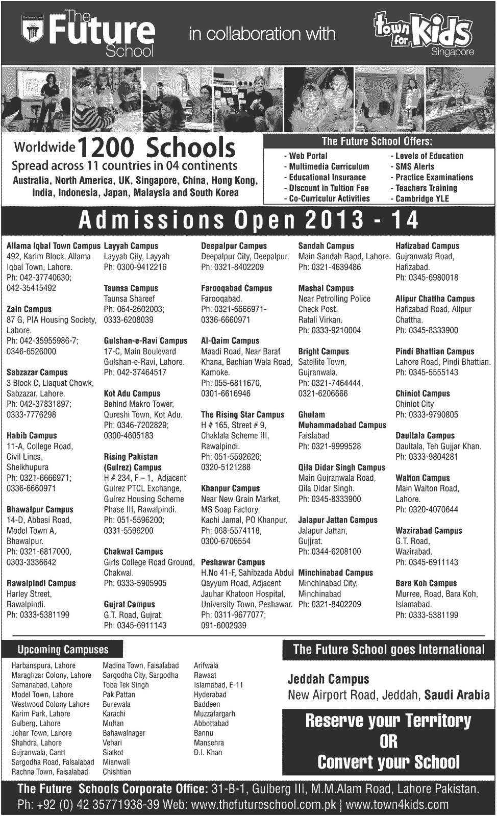 The Future School Admissions Open all Campus 2013-14 The Future School Admissions Open all Campus 2013-14