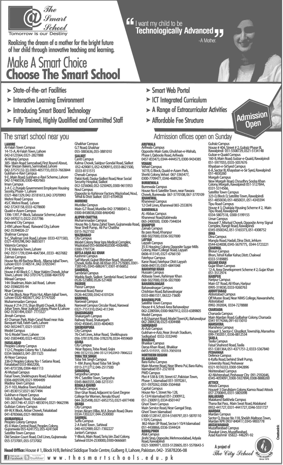 The Smart School Admissions All Campus in Pakistan 2020 The Smart School Admissions All Campus in Pakistan 2020