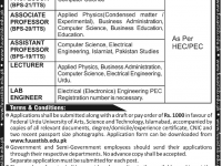 Federal Urdu University Islamabad Job opportunities