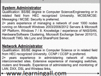System & Network Administrator in Karachi Pakistan 2013