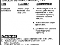 Headmaster Job in Lawrence College Ghora