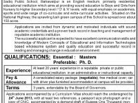 Jobs in Sadiq Public School Bahawalpur Principal Required