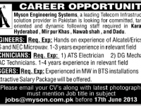 Myson Engineering Systems Career 2013