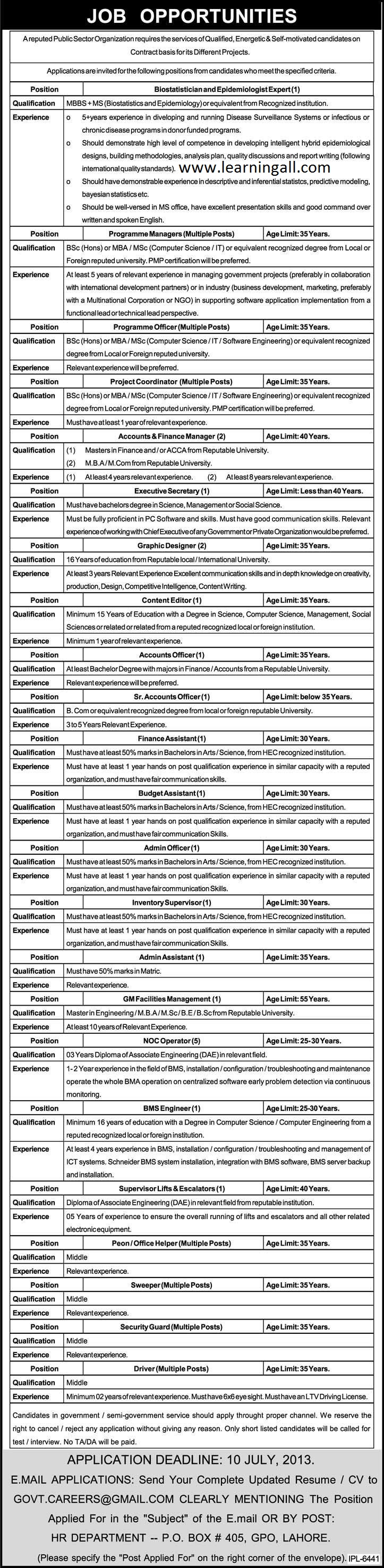 Public Sector Organizations Jobs June 2013 Public Sector Organizations Jobs June 2013