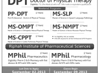 Riphah international university Admissions 2013